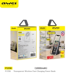 Pin sạc nhanh 20w không dây Awei P155K 10.000mAh dự phòng - hỗ trợ wireless 15W và PD 20W [Bh: 12 tháng]