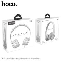 Tai nghe có dây 3.5 Hoco W21 headphone chụp tai có mic chính hãng [BH 1 năm]