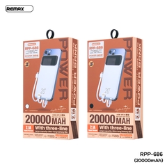 Pin sạc dự phòng REMAX RPP-686 20.000mAh kèm cáp liền pin chính hãng [BH 1 năm]