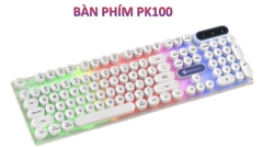 BÀN PHÍM MÁY TÍNH GAMING GIẢ CƠ PANTSAN PK100 MÀU ĐEN CÓ DÂY NÚT TRÒN LED 7 MÀU CỰC ĐẸP [BH 6 THÁNG]