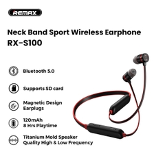 Tai nghe bluetooth Remax RX-S100 chính hãng kiểu dáng thể thao sport choàng cổ 2 tai [BH 1 năm]