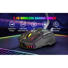 Chuột không dây Gaming X18 sử dụng pin sạc kết nối không dây có đèn led [BH 1 năm]