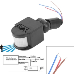 Công tắc cảm biến chuyển động hồng ngoại tự động tắt mở cho bóng đèn / chuông báo động / thiết bị điện 220v