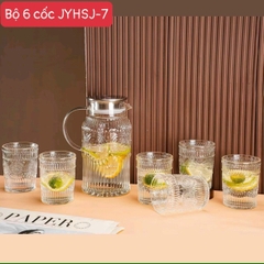 Bộ bình kèm 6 ly thủy tinh uống nước Kim cương SJ-7 [BH: NONE]