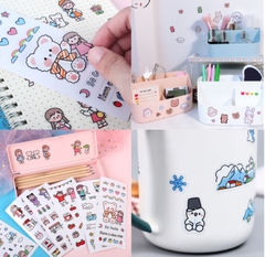 Tấm STICKER dễ thương dán hộp bút, sổ, kệ, vật dụng nhiều hình