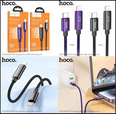 Cáp sạc nhanh 27w Hoco U125 Type C ra Iphone C-L dây dù có đèn led báo sạc siêu đẹp chính hãng [BH 1 Năm]