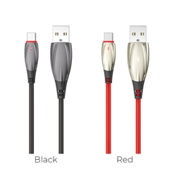 Cáp sạc dây dù Hoco U71 usb ra Type C dài 1m2 có đèn led chính hãng [BH 1 Năm]