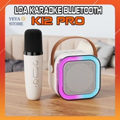 Loa bluetooth karaoke K12 kèm 2 micro không dây led RGB [BH 3 tháng]