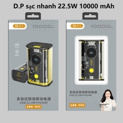 Pin sạc nhanh 22.5W BYZ W89 10.000mAh dự phòng chính hãng vỏ trong suốt siêu đẹp [BH 6 THÁNG]