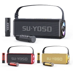 Loa bluetooth karaoke YOSD YS-228 HIFI DJ kèm 2 micro không dây có đèn led RGB siêu đẹp cực hay xách tay chính hãng, công suất 20W[BH 6 tháng]