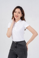 Áo Polo nữ café cổ trơn