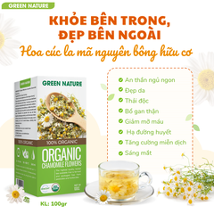 Green Nature - Hoa Cúc La Mã Chamomile Nguyên Bông Hữu Cơ 100g