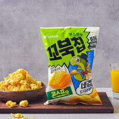 Bánh snack bắp rùa Hàn Quốc vị súp bắp Turtle Chips Sweet Corn Flavor Orion 80g | 꼬북칩 콘스프맛 80g