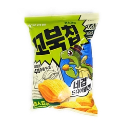 Bánh snack bắp rùa Hàn Quốc vị súp bắp Turtle Chips Sweet Corn Flavor Orion 80g | 꼬북칩 콘스프맛 80g