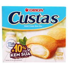 Bánh bông lan Custas nhân kem trứng/kem sữa 282g | 오리온 카스타드 오리지널/끼리크림치즈 138g
