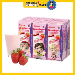 Sữa tươi Binggrae Hàn Quốc hương dâu lốc 6 hộp x 200ml | 빙그레 딸기맛 우유