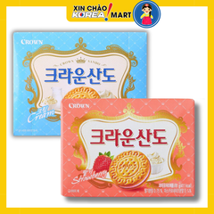 Bánh quy Crown Sando vị kem/vị dâu 161g | 해태 크라운산도 크림/딸기 161g