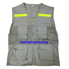 Áo Bảo Hộ Gile Phản Quang Màu Ghi