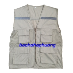 Áo Gile Bảo Hộ Lưới Nhỏ Màu Ghi Sữa