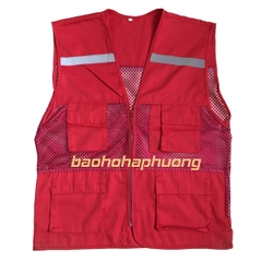 Áo Gile Bảo Hộ Lưới To Màu Đỏ