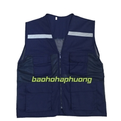 Áo Gile Phản Quang Màu Xanh