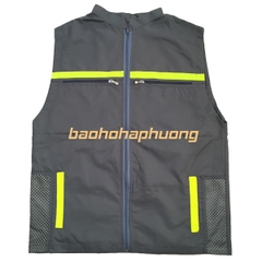 Áo Gile Phản Quang Vải Gió 2 Lớp Màu Chì