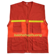 Áo Gile Túi Hộp Gió Lưới To Màu Cam
