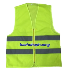 Áo Lưới Phản Quang Vải Poly Màu Mạ Non