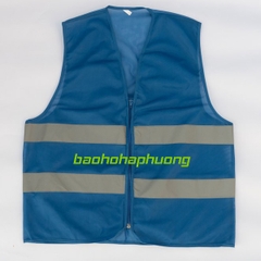 Áo Lưới Phản Quang Vải Poly Màu Xanh