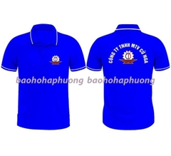 Áo Phông Đồng Phục Nam Có Cổ Màu Xanh