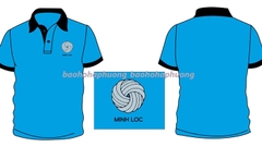 Áo Thun Đồng Phục Có Cổ Màu Xanh