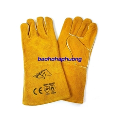 Găng tay da bò thợ hàn màu vàng
