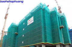 Lưới bao che công trình xây dựng màu xanh