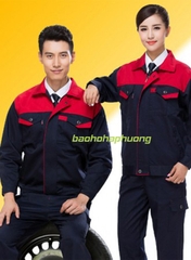 Quần Áo Bảo Hộ Kỹ Sư Tím Than Phối Đỏ