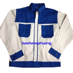 Quần Áo Bảo Hộ Lao Động Màu Trắng Phối Xanh