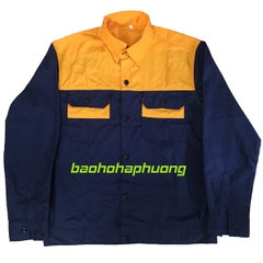 Quần Áo Bảo Hộ Pangrim Màu Xanh Phối Vàng