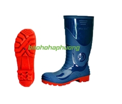 Ủng Mũi Thép Đế Thép Hoa San Màu Xanh