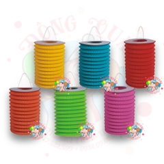 Đèn giấy xếp hình trụ đơn sắc (tròn)