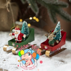 Xe trượt tuyết treo cây thông (03 mẫu)
