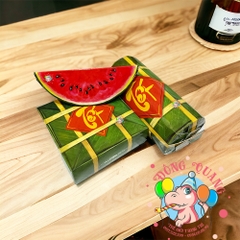 Bánh chưng, tét, dưa hấu giấy xếp