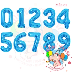 Bong bóng nhôm số (40/80/100cm) - màu pastel