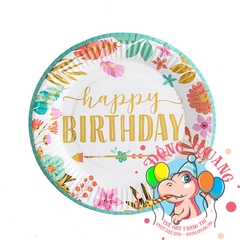 Bộ ly, đĩa chủ đề hoa lá (set 10)