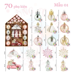 Set 70 phụ kiện giáng sinh kiểu 1
