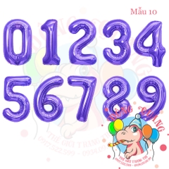 Bong bóng nhôm số (40/80/100cm) - màu pastel