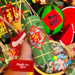 Bánh chưng, tét, dưa hấu giấy xếp