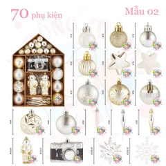 Set 70 phụ kiện giáng sinh kiểu 1
