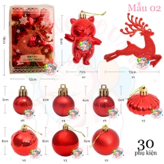 Set 30 phụ kiện giáng sinh kiểu 1