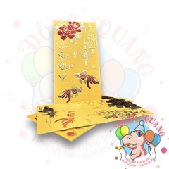Set 6 bao lì xì vàng may mắn (bản dài)