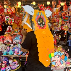 Đầu lân giấy lắp ráp thủ công (mẫu 2)