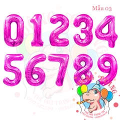 Bong bóng nhôm số (40/80/100cm) - màu pastel
